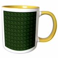 thumbnail image 1 of 3drose, Dark and Bright Green Double Hearts Pattern, 15oz Two-tone Yellow Mug, 1 of 6