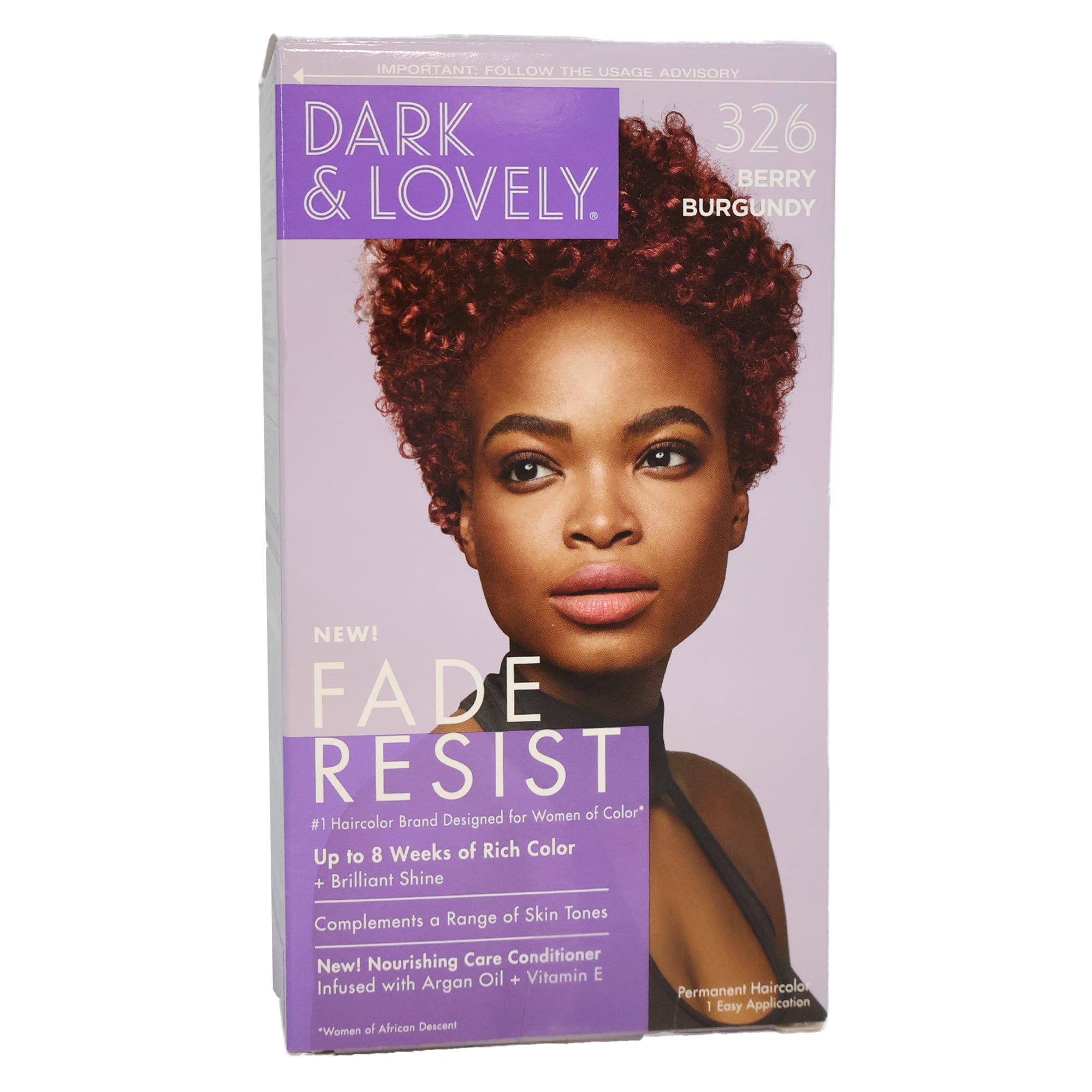 Dark And Lovely Fade Resist Hair Color, Berry Burgundy, 326