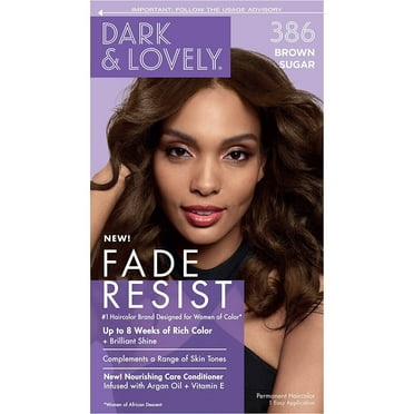 Dark And Lovely Fade Resist Hair Color, Brown Sugar, 386, Pack of 2