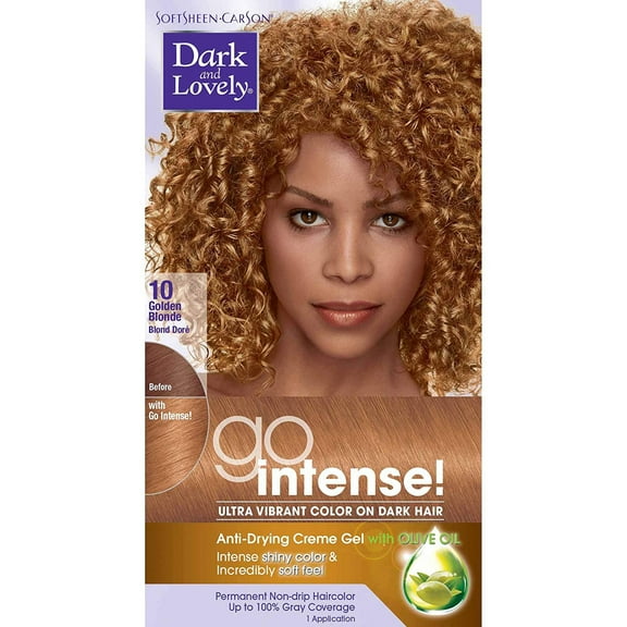 Dark And Lovely Go Intense Ultra Vibrant Hair Color, Golden Blonde, 10, Pack of 6