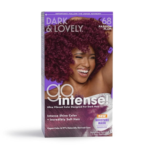 Dark And Lovely Go Intense Ultra Vibrant Hair Color, Passion Plum, 68, Pack of 2