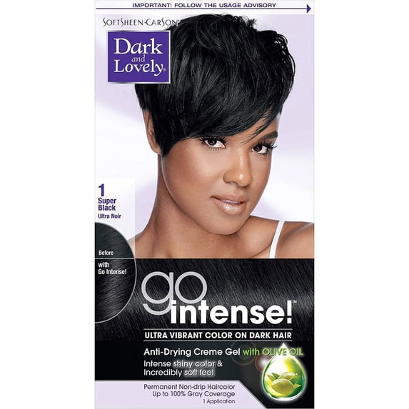 Dark And Lovely Go Intense Ultra Vibrant Hair Color, Super Black, 1, Pack of 2