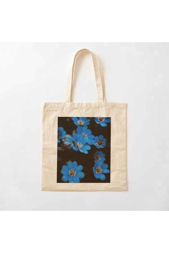 Dark Anemones Canvas Tote Bags, Reusable Shopping Bag