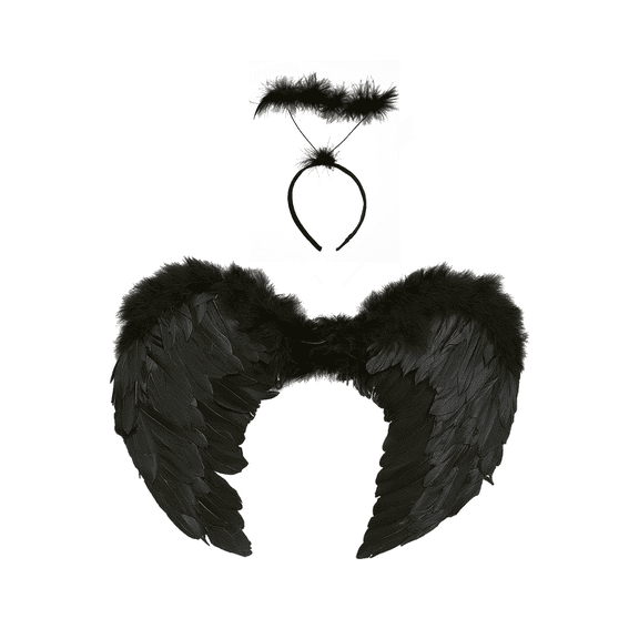 Dark Angel Costume Wings and Halo Accessory Set