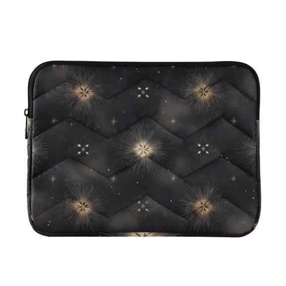 Dark Background with Star-shaped Pattern Quilted Laptop Protective Cases Computer Sleeves Tablet Bags Briefcases M