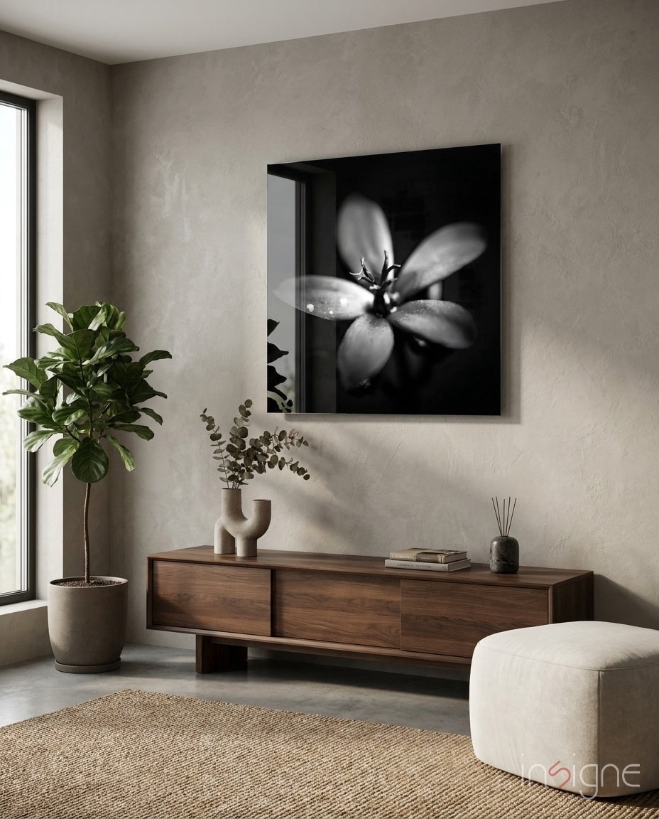 Dark Backlit Dewdrop Bloom Glass Wall Art - Walmart.com