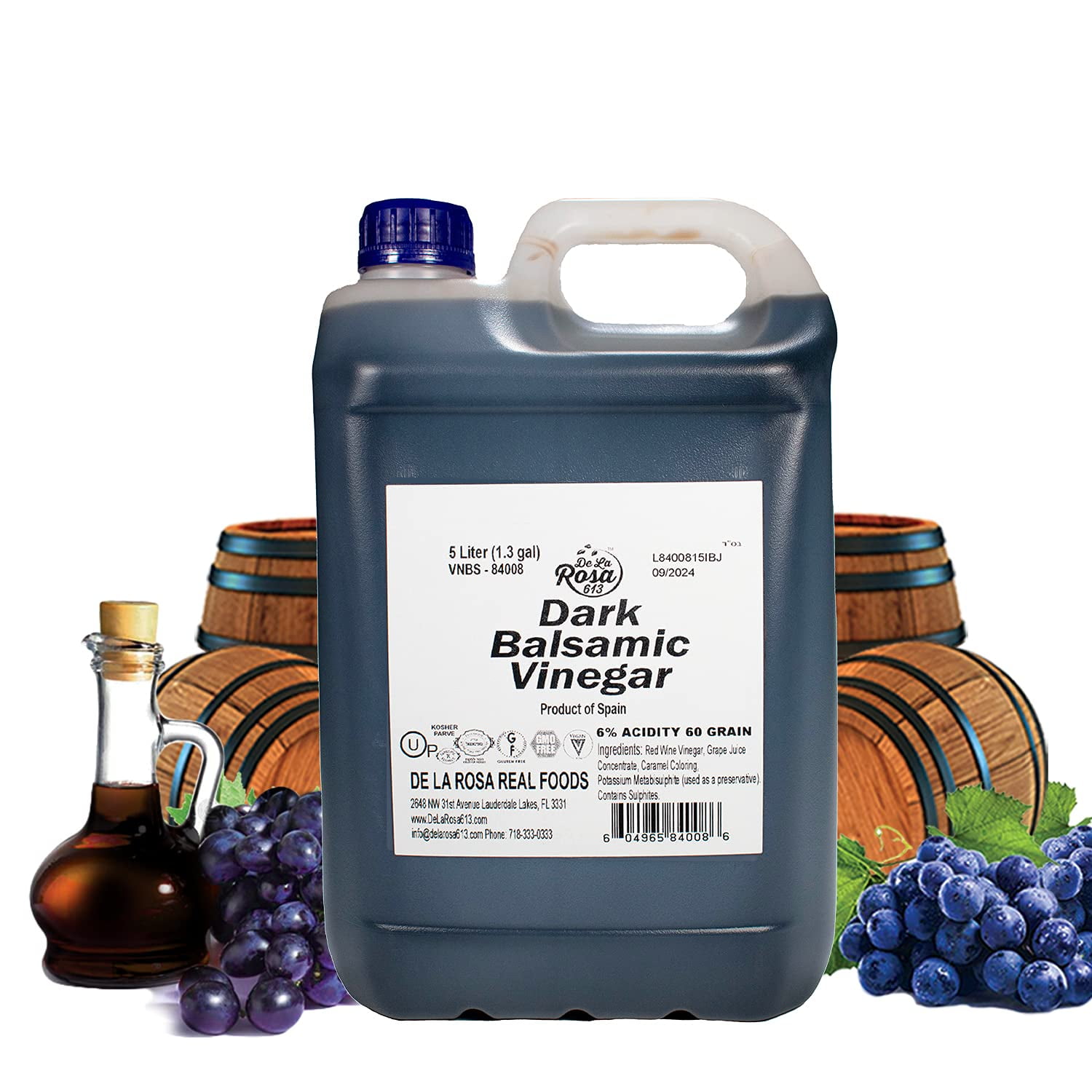 Dark Balsamic Vinegar, Vegan, Kosher & Gluten Free, Great for Sad Dressings, Marinas & More