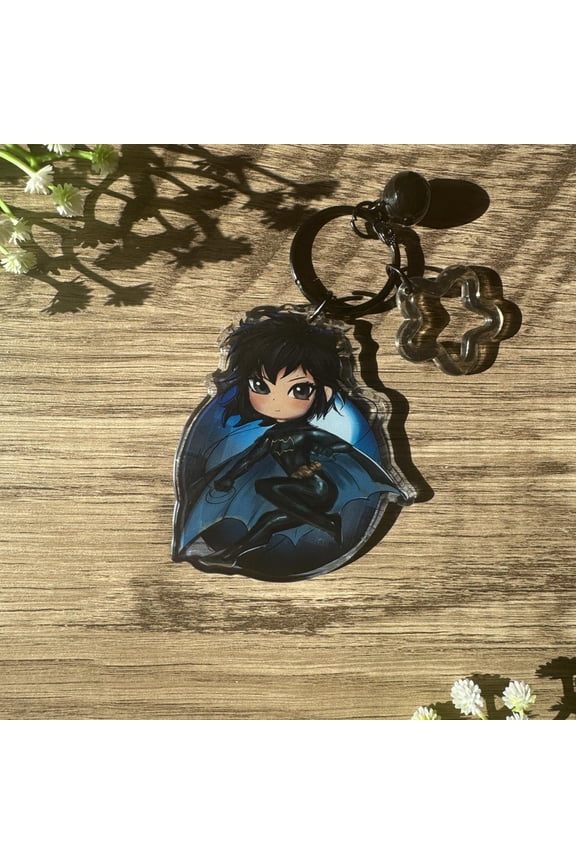 Dark Batgirl keychain 1 pack Chibi Acrylic Charm