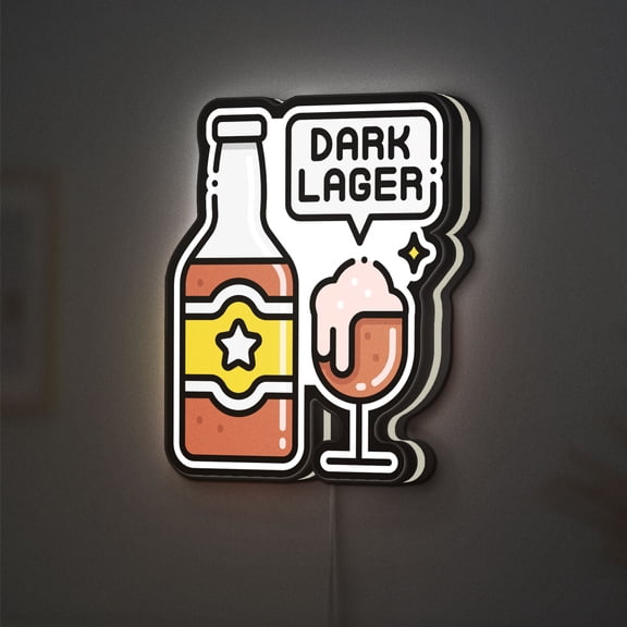 Dark Beer 3D Novelty Light Box, Personalized Text Option, Pub And Bar Decor Light Sign, Ideal for Beer Drinkers And Oktoberfest Fans (Width 20 inch, 50cm)