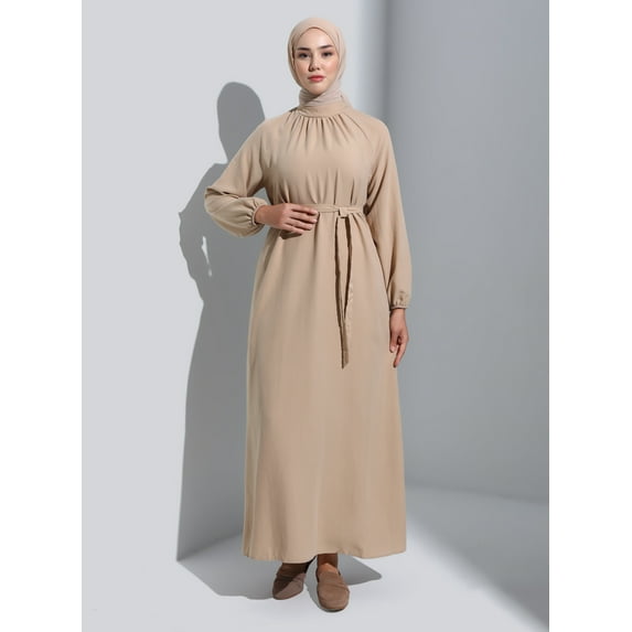 Dark Beige - Modest Dress - Refka
