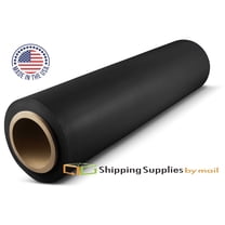 SSBM Black Cast Hand Stretch Wrap 18" x 1500' 4 Rolls 80 Gauge Plastic Opaque Heavy Duty Shrink Film for Packing