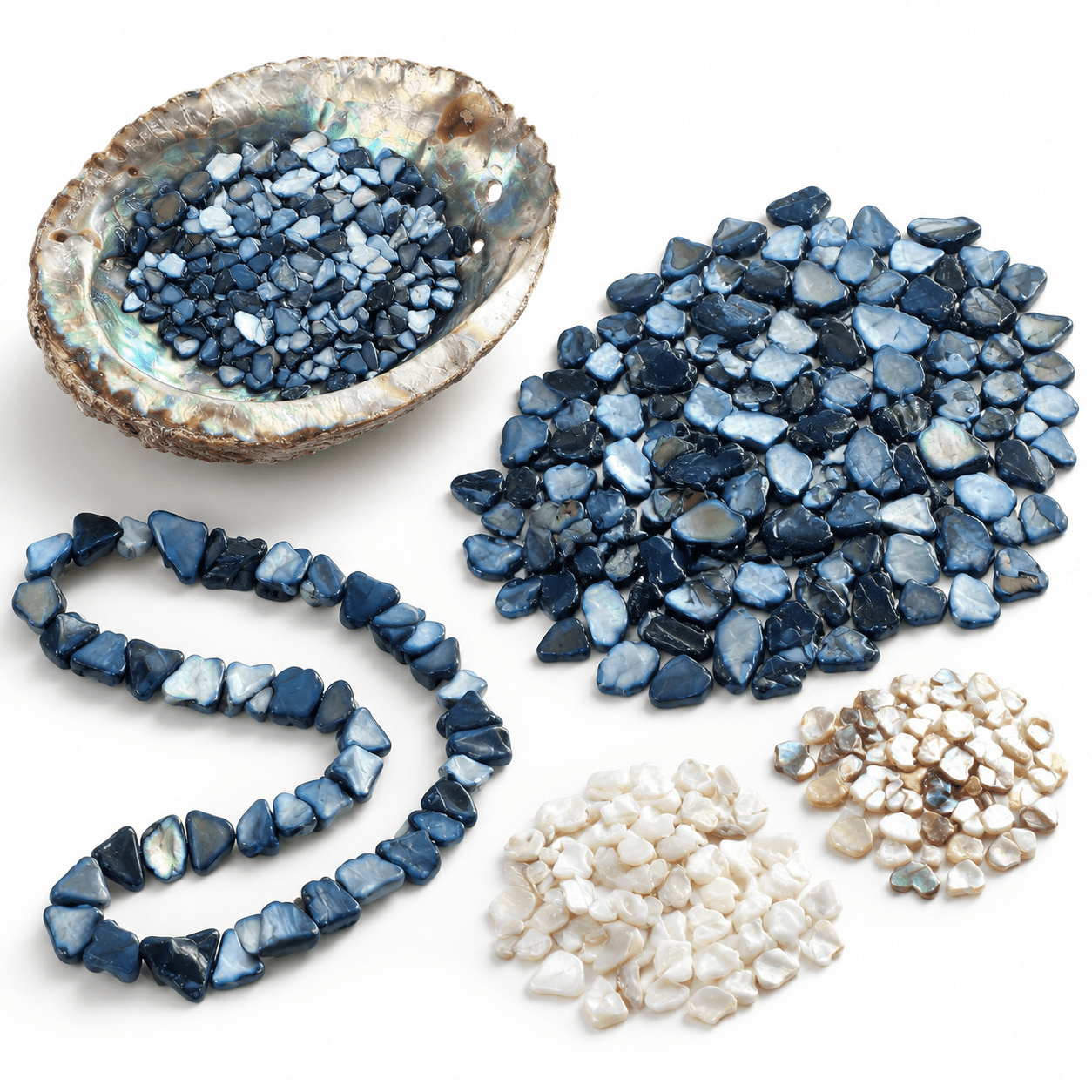 Dark Blue 4 lb (64 oz) Crushed Mother of Mosaic Fragments for Crafts ...