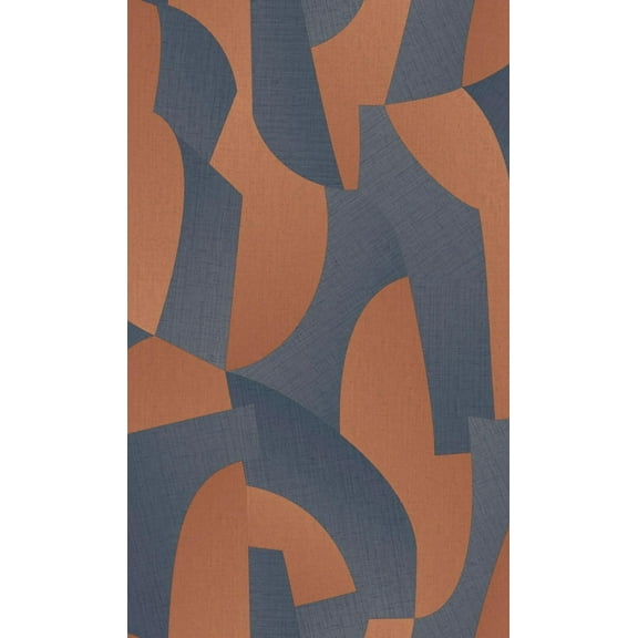 Dark Blue Abstract Shapes Geometric Wallpaper, Double Roll, 57 sqft