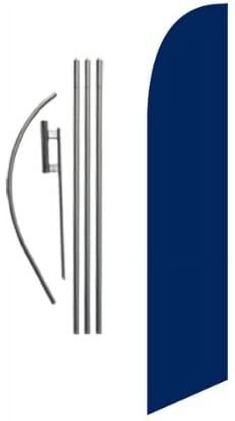 Dark Blue Advertising Feather Banner Swooper Flag Sign with Flag Pole Kit and Ground Stake