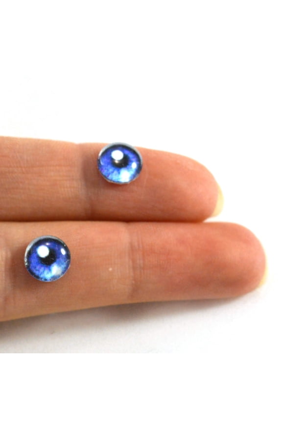 Dark Blue Anime Glass Eyes with Whites