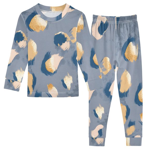 Dark Blue Background Pattern Cotton Pajamas 2 Piece Set Sleepwear Soft and Comfortable Homewear Nightwear