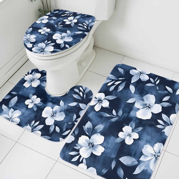 Dark Blue Bathroom Rugs
