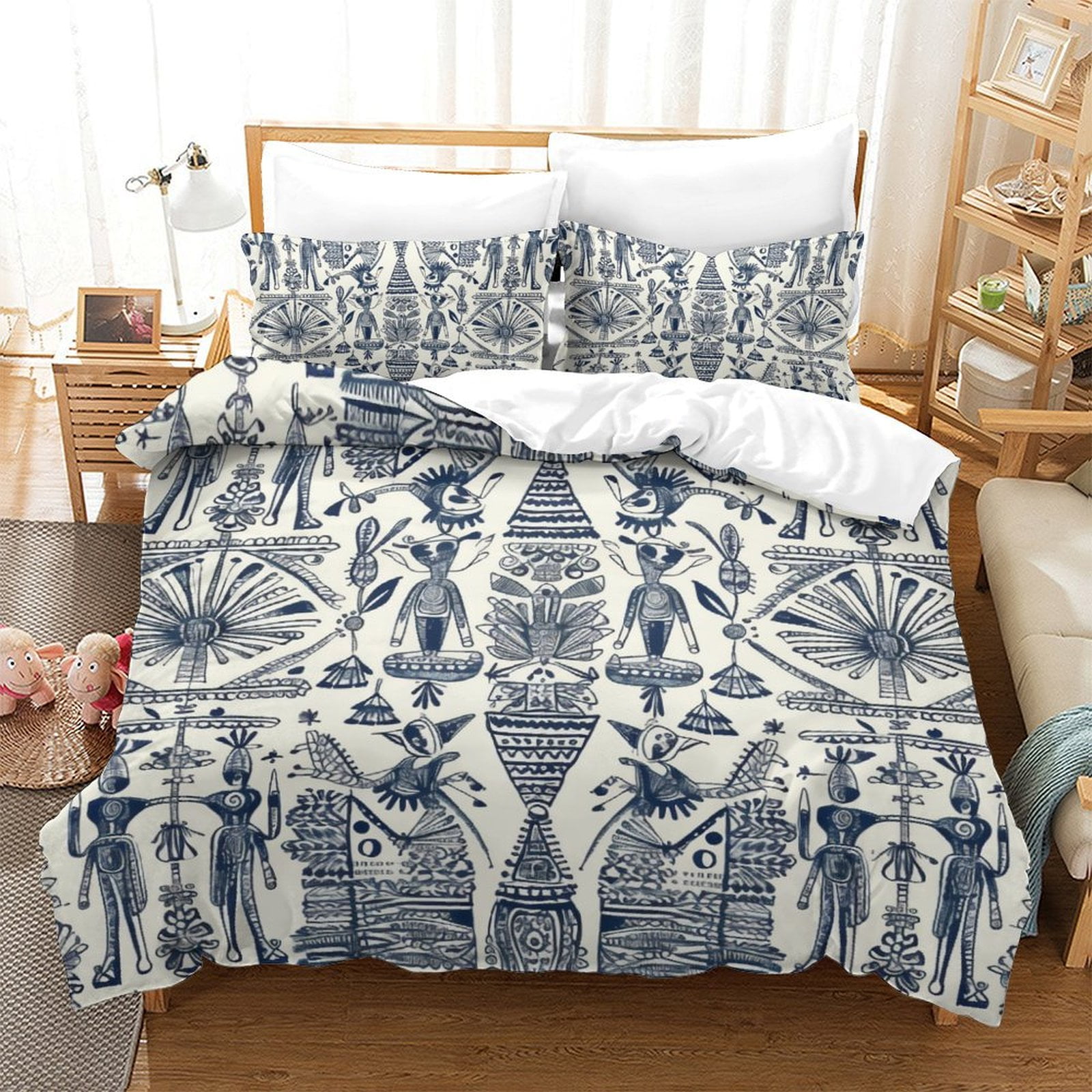 Dark Blue Bedspreads Home Textiles Adult Bohemian Comforter Cover Set with Pillowcase California King 98 x104 Walmart