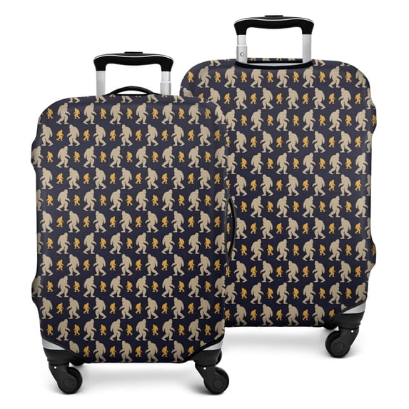 Dark Blue Bigfoot Pattern Luggage Cover Fashion Suitcase Cover Baggage Covers Fit 25-28 Inch Luggage (Go Travel)