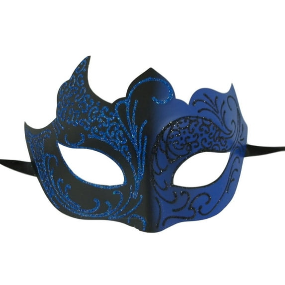 Dark Blue Black Unique Venetian Mask Masquerade Mardi Gras