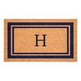 thumbnail image 1 of Dark Blue Border Monogram Doormat (Letter H), 1 of 6