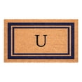 thumbnail image 1 of Dark Blue Border Monogram Doormat (Letter U), 1 of 6
