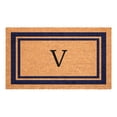 thumbnail image 1 of Dark Blue Border Monogram Doormat (Letter V), 1 of 6
