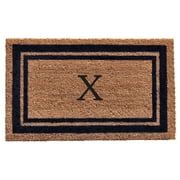 Dark Blue Border Monogram Doormat (Letter X)