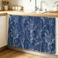thumbnail image 1 of Dark Blue Botanical Cabinet Curtain 28"W x 51"L, Vintage Floral Plants Branch Dust-Proof Privacy Curtain for Closet Shelves Self Adhesive, Sink Skirt for Bathroom Vanity Kitchen Laundry Room, 1 of 9