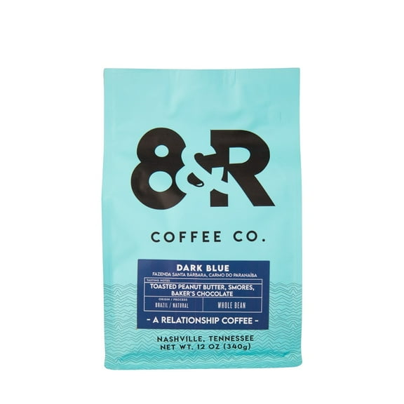 Dark Blue Brazil - Roasted by 8th & Roast Coffee Co. - Whole Bean Coffee - 12 Ounce Bag
