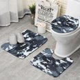 thumbnail image 1 of Dark Blue Camo Irregular Pattern Bathroom Rugs Sets 3 Piece,Toilet Cover Set,Absorbent Non Slip Bathroom Mats Sets with U-Shaped Contour Rug Toilet Rug Set, 1 of 5