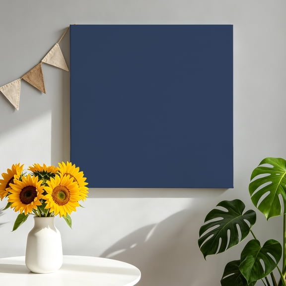 Dark Blue Canvas Wall Art for Living Room, Modern Solid Color Poster Print Painting for Bedroom Office Home Decoration Wall Pictures Prepare To Hang 8"x8"