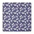 thumbnail image 1 of Dark Blue Cartoon Cat Unicorn Pattern Square Fitted Tablecloth with Elastic Edge,Square Table Cover,Washable Elastic Table Cover for Home Kitchen Party Decor 34"x34", 1 of 6