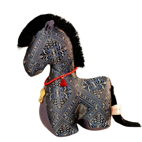 Dark Blue Cartoon Style Soft Fabric Horse Plush Doll Decoration For ...