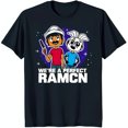 thumbnail image 1 of Dark Blue Cartoon T-Shirt with Boy and Rabbit in 'We' a RAMCN' Design, 1 of 5