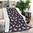 thumbnail image 1 of Dark Blue Cartoon Unicorn Flower Leaf Pattern Blanket,Comfortable Soft Lamb Wool Throw Blanket,All Season,Warm Lightweight Blankets for Sofa Bed Couch Living Room Chair,50"x60", 1 of 4