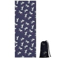 thumbnail image 1 of Dark Blue Cartoon Unicorn Heart Pattern Hot Yoga Mat Towel Non Slip for Hot Yoga - Quick-Drying Yoga Mat Cover with 4 Corner Pockets with Travel Bag - Hot Yoga Towel Non Slip 74"x26", 1 of 6
