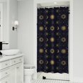thumbnail image 1 of Dark Blue Celestial Body Pattern Shower Curtain 36"x72" ,Bathroom Decorative Shower Curtains Set with 12 Hooks,Modern Waterproof Washable Shower Curtain, 1 of 6