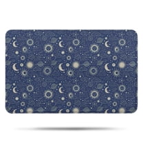 Dark Blue Celestial Pattern Bathroom Rugs Mat,Non Slip Microfiber Bathroom Rug,Rubber Backing,Soft Bathroom Mats for Bathroom Floor,Tub and Shower,17x27in(43x68cm)