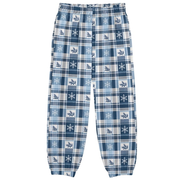 Dark Blue Check Boys Pants Kids Casual Sweatpants Joggers Toddler Sports Pants 3-10 Years