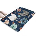 thumbnail image 1 of Dark Blue Chicken Floral Pattern Flannel Non Slip Door Rugs,Washable Door Mats Indoor,Decorative Door Mats,Dirt-Resistant and Absorbent Doormat for Entrance,Bedroom,Kitchen,Bathroom,31.5"x17", 1 of 4