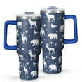 thumbnail image 1 of Dark Blue Christmas Animal Pattern Tumbler with Handle and Lid,40oz Double Wall Vacuum Insulated Tumbler,Cups Gift for Women and Men, 1 of 7