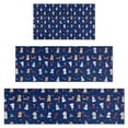 thumbnail image 1 of Dark Blue Christmas Dog and Snowman Pattern Kitchen Rugs Sets Of 3,Kitchen Runner Rugs Non Skid Washable,Decorative Kitchen Floor Mats for Kitchen,Sink,Laundry,17"x30"+ 17"x47" + 17"x59", 1 of 6