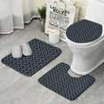 thumbnail image 1 of Dark Blue Christmas Gingerbread Pattern Bathroom Rugs Sets 3 Piece,Toilet Cover Set,Absorbent Non Slip Bathroom Mats Sets with U-Shaped Contour Rug Toilet Rug Set, 1 of 5