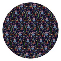 Dark Blue Christmas Nutcracker Pattern Round Fitted Tablecloth with Elastic Edge,Dining Table Cover Waterproof,Outdoor Round Tablecloth for Camping,Dining,Indoor and Outdoor