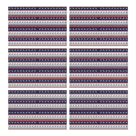 Dark Blue Christmas Reindeer and Donkey Pattern Summer Placemats Table Placemats Set Of 6-Linen Kitchen Washable Placemats Table Mats 11.8"x17.7" Non-Slip Heat Resistant