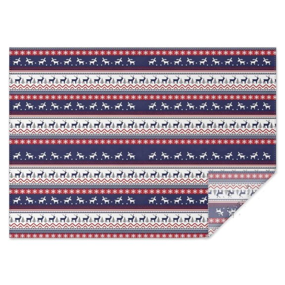 Dark Blue Christmas Reindeer and Donkey Rectangle Tablecloth 60"x84",Waterproof Polyester Rectangle Table Cloth, Wipeable Spillproof Polyester Tablecloth for Dining, Camping, Indoor and Outdoor