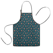 Dark Blue Christmas Reindeer Pattern Kids Aprons for Girls and Boys,Adjustable Neck Strap Toddler Aprons for Kids Cooking Baking