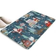 thumbnail image 1 of Dark Blue Christmas Santa Pattern Flannel Non Slip Door Rugs,Washable Door Mats Indoor,Decorative Door Mats,Dirt-Resistant and Absorbent Doormat for Entrance,Bedroom,Kitchen,Bathroom,23.5"x16", 1 of 5