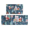 thumbnail image 1 of Dark Blue Christmas Santa Pattern Kitchen Rugs Sets Of 2,Anti Fatigue Kitchen Mat Rugs Non Slip Washable,Decorative Kitchen Floor Mats for Kitchen,Sink,Laundry,17"x30"+17"x47", 1 of 7